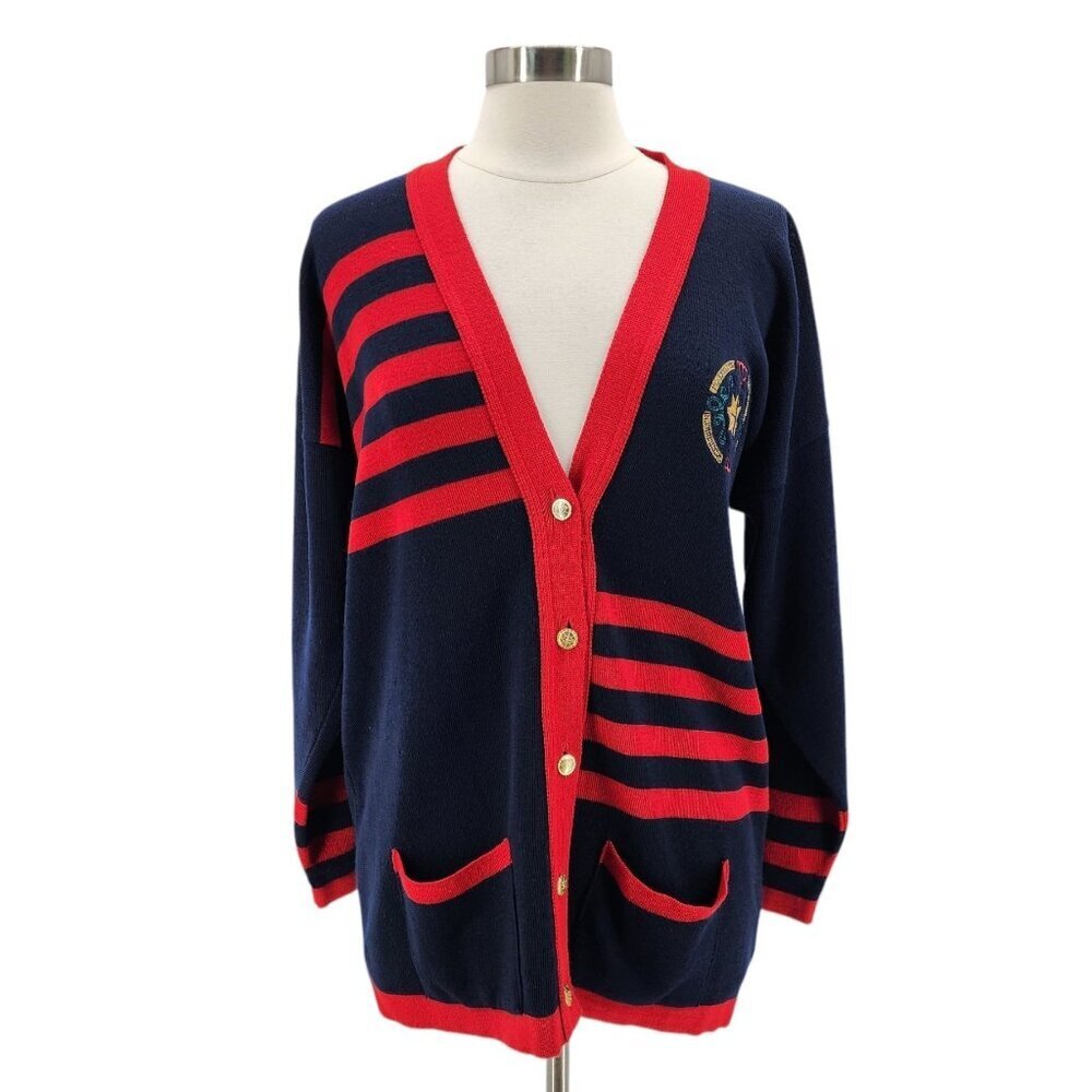 Vintage Pitlochry Womens Medium Sweater Wool Blend Cardigan Made in Scotland